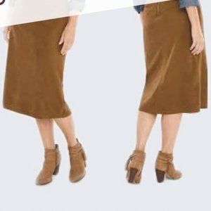 CHICO'S SUEDE SKIRT - Color: GINGERSNAPS